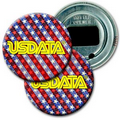 2 1/4" Diameter Round PVC Bottle Opener w/ 3D Lenticular Images - Stars (Imprinted)